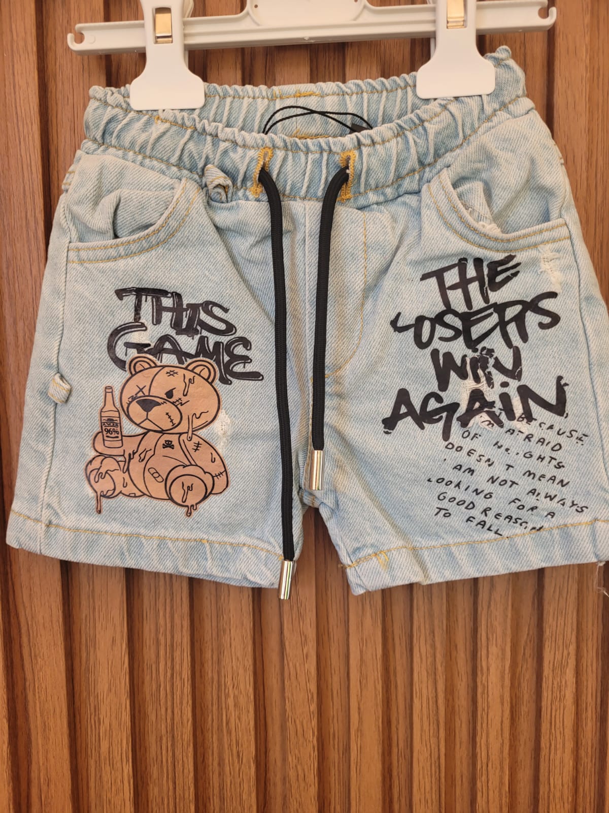 Bermuda Jeans dettaglio orso Neonato