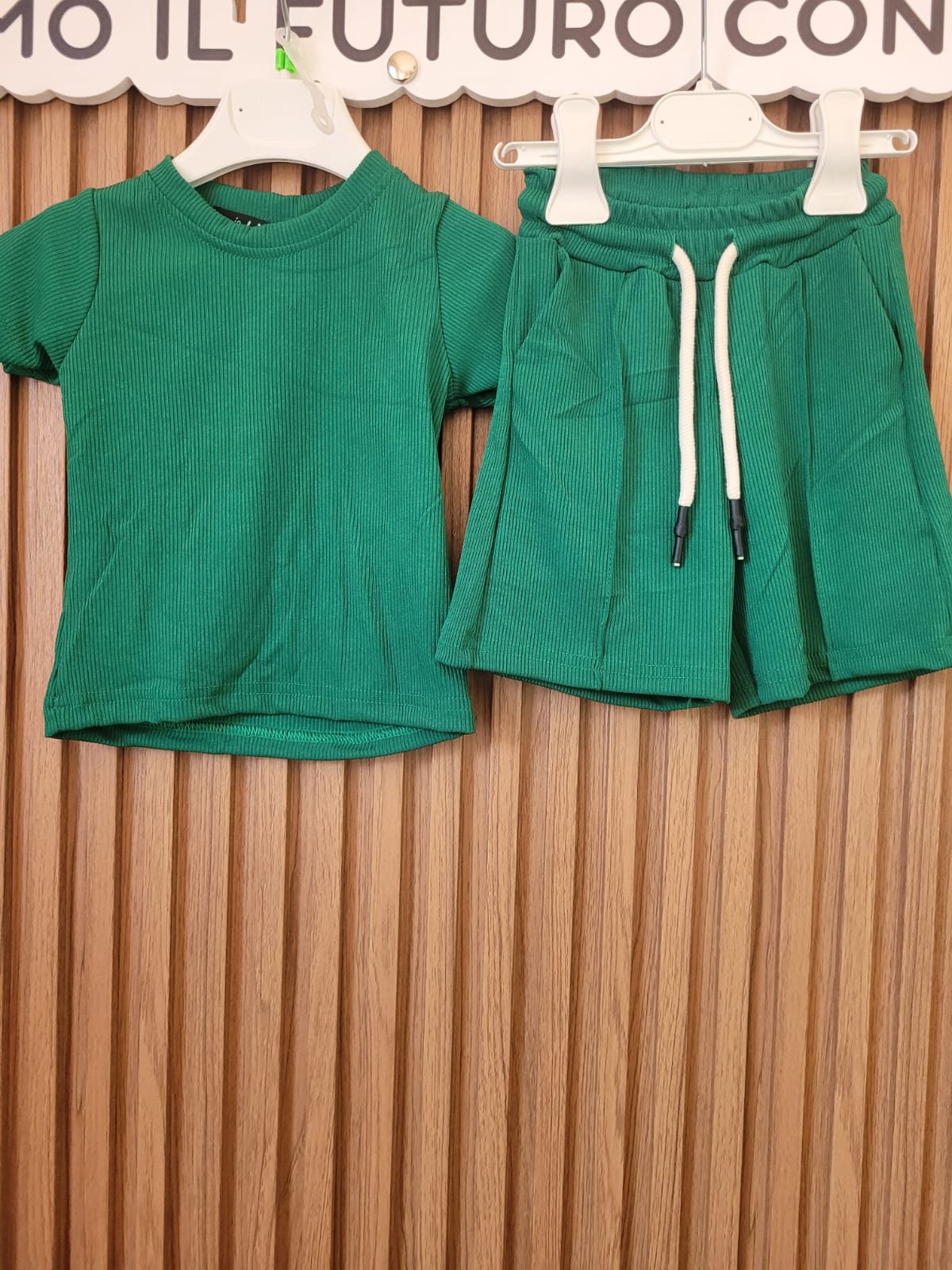 Coordinato a Costine Verde Neonato