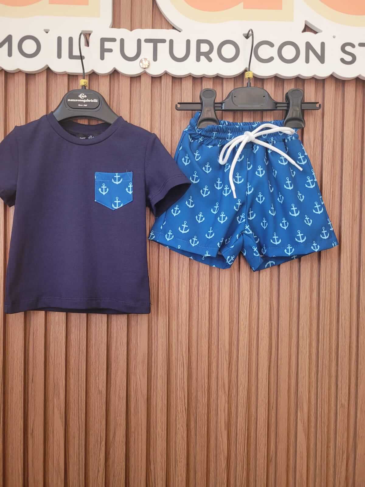 Costume + Shirt dettaglio Ancora Neonato