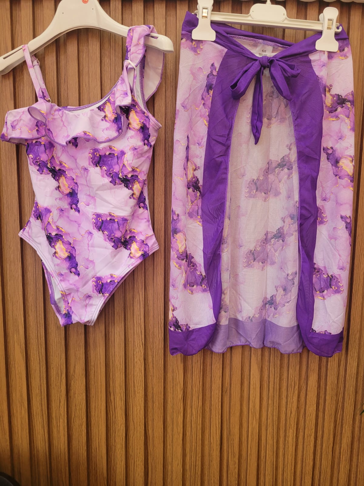 Costume intero Bambina effetto Marble