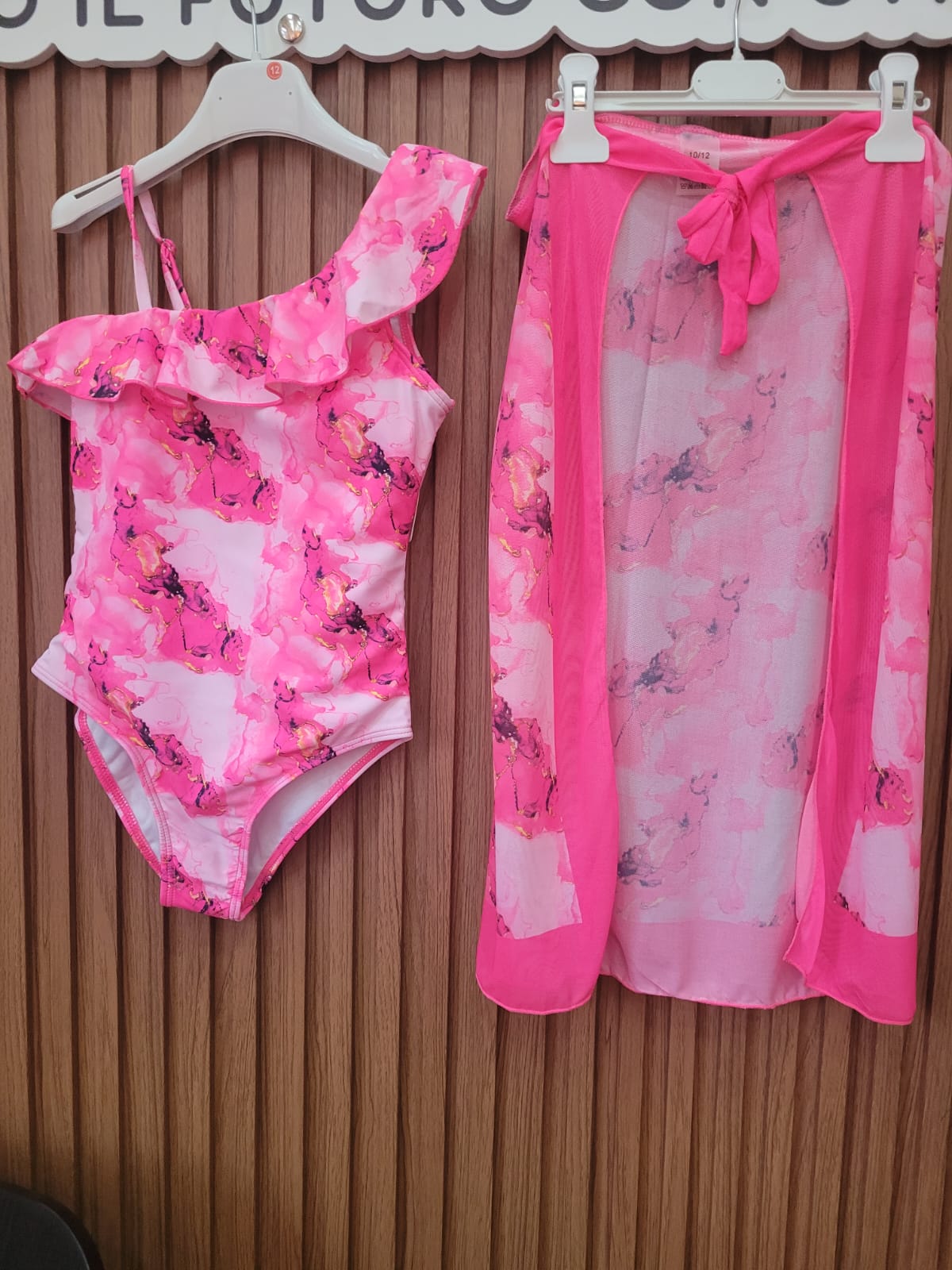 Costume intero Bambina effetto Marble
